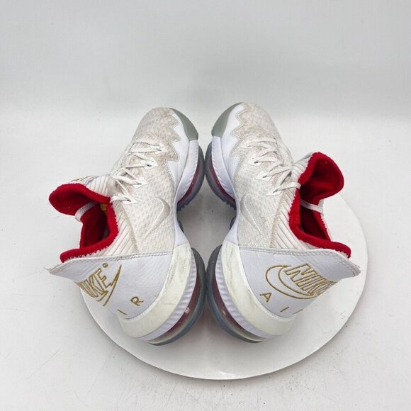 Nike LeBron James 16 Low Men Size 7.5 CI2668-100 Draft Night White Ice Gold Shoe - Picture 8 of 14